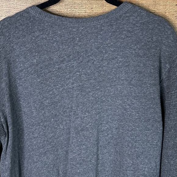 Wilt Big Back Slant Thermal Top Long Sleeve Drop Shoulder Gray Size Small - Picture 6 of 9